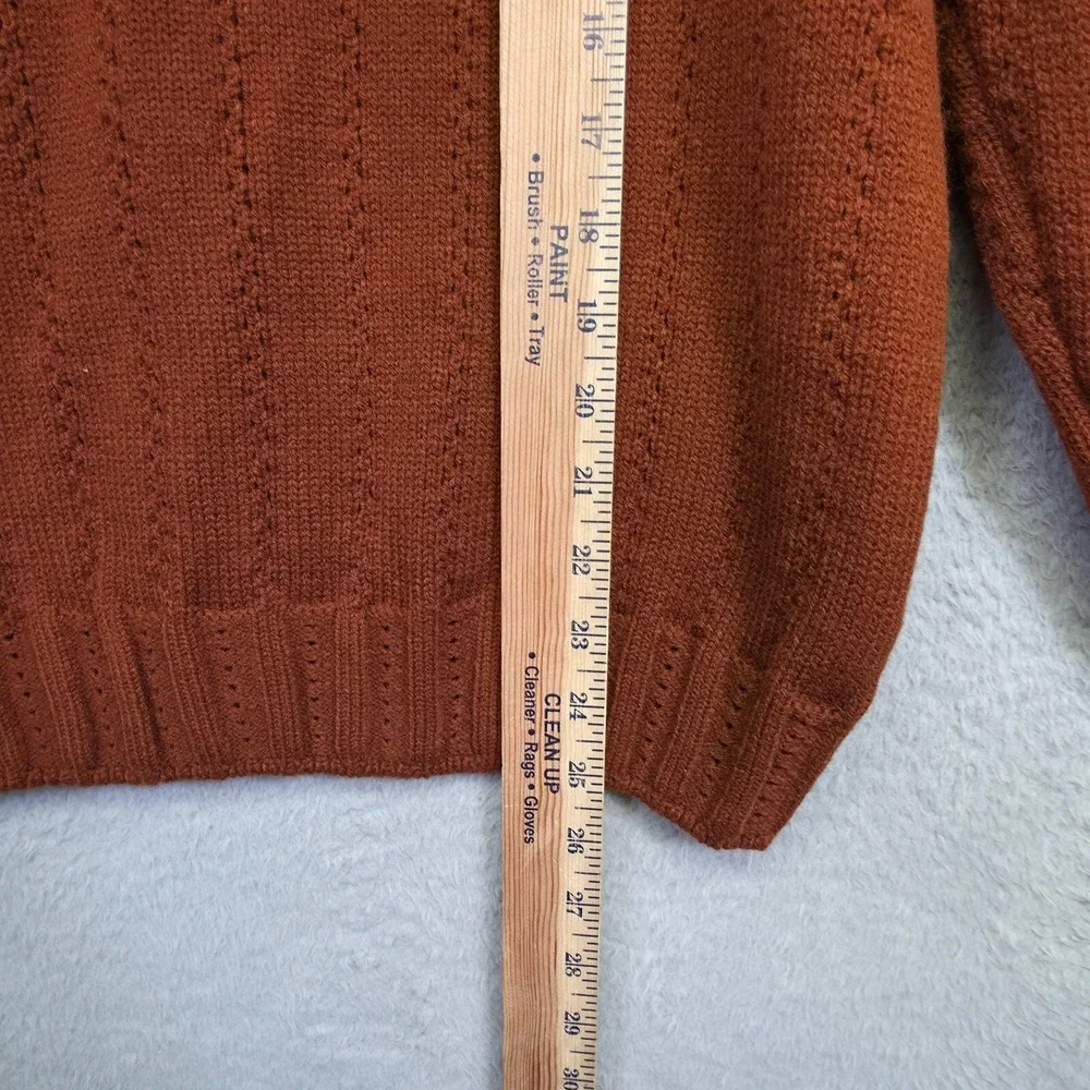 Sheridan Square Cardigan Womens L Orange Button Up Scalloped Cottagecore Grandma